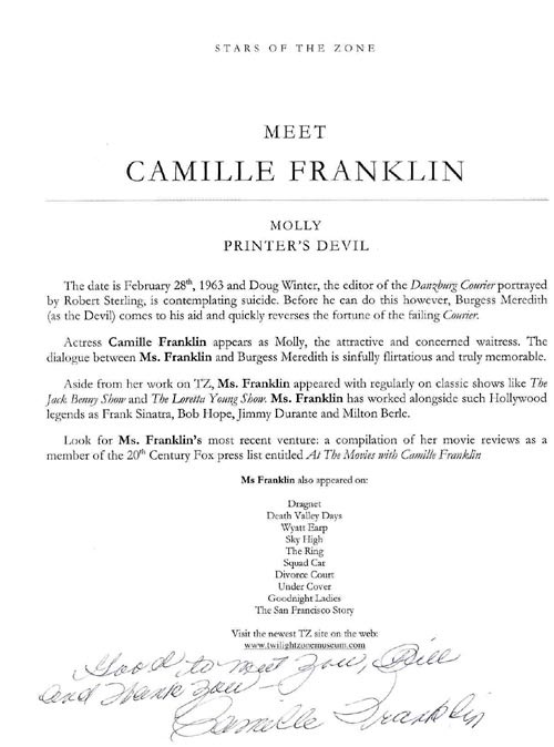 Camille Franklin signature