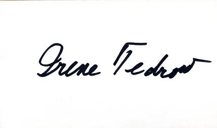 Irene Tedrow autograph