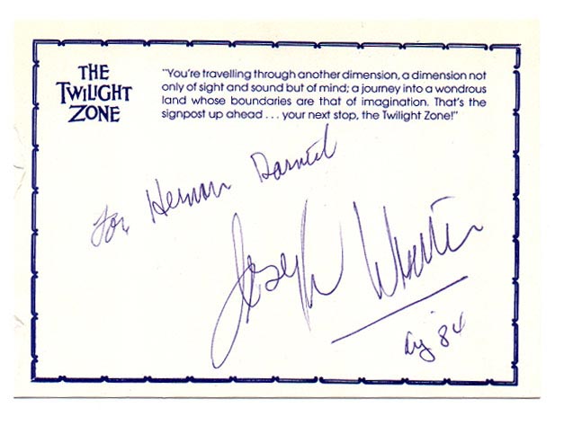 Joseph Wiseman autograph