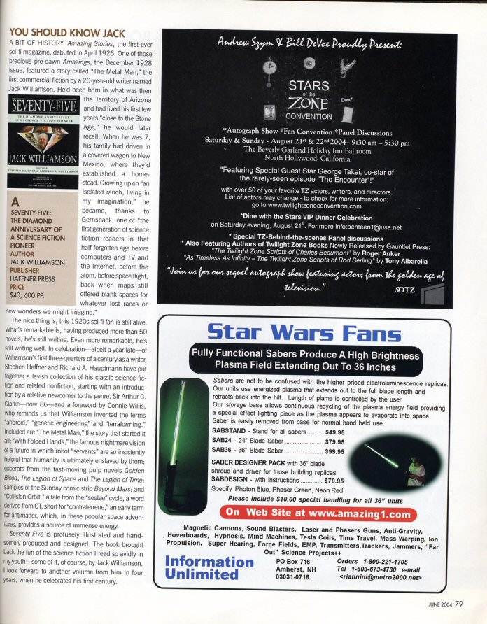 Ad from SciFi Magazine